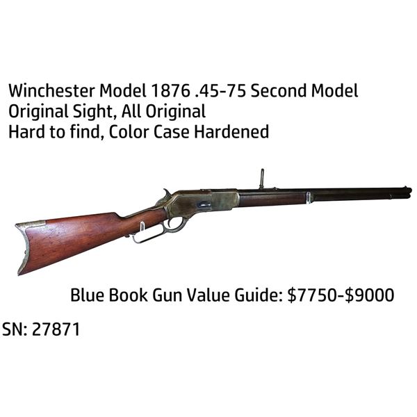 Second Model Winchester 1876 .45-75 Rifle