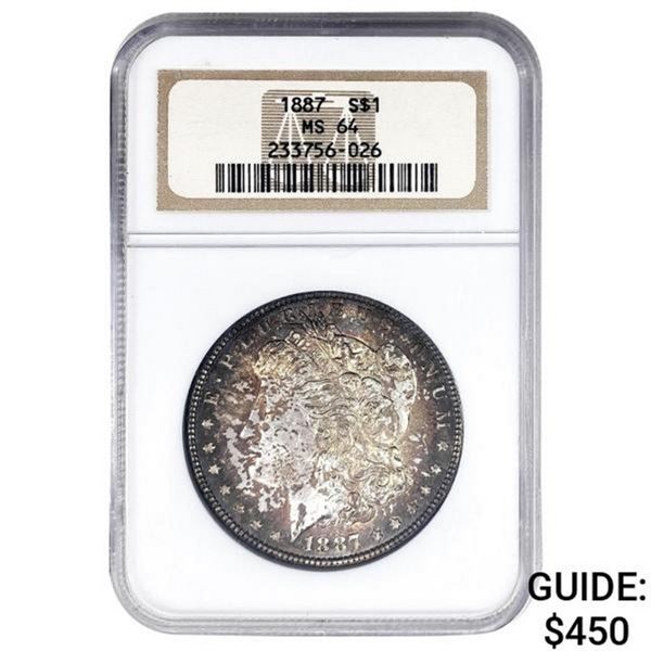 1887 Morgan Silver Dollar NGC MS64
