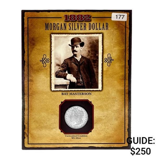 1882-S Morgan Silver Dollar Bat Masterson UNCIRCUL