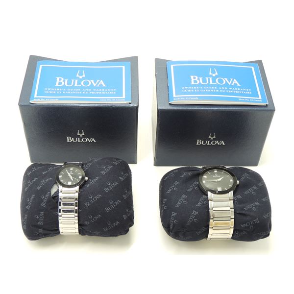 #3 BULOVA HIS HERS MENS LADIES WATCH SET BOXED
