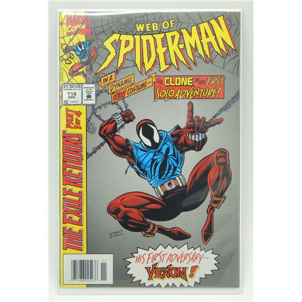 #19 KEY MARVEL COMICS WEB OF SPIDERMAN #118 1ST