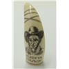 Image 1 : #28 ALBERTA COWBOY SCRIMSHAW ART SIGNED BONE