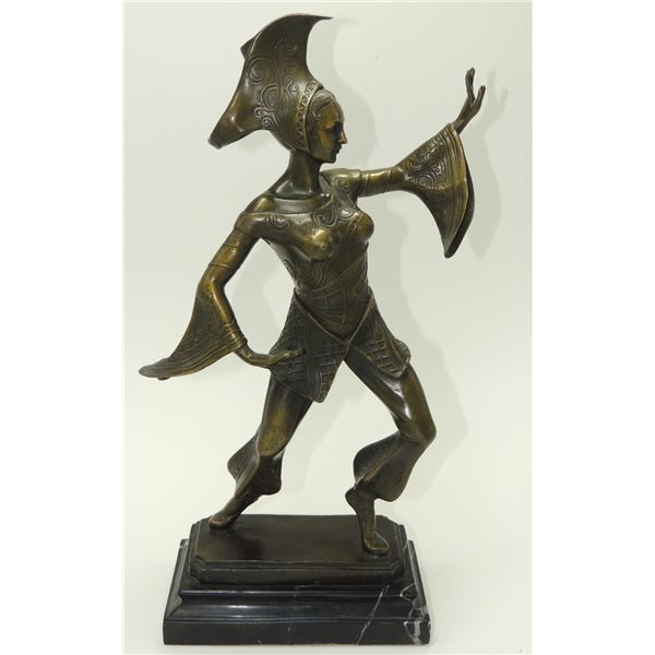 #29 1920'S ART DECO BRONZE SCULPTURE LADY DANCER