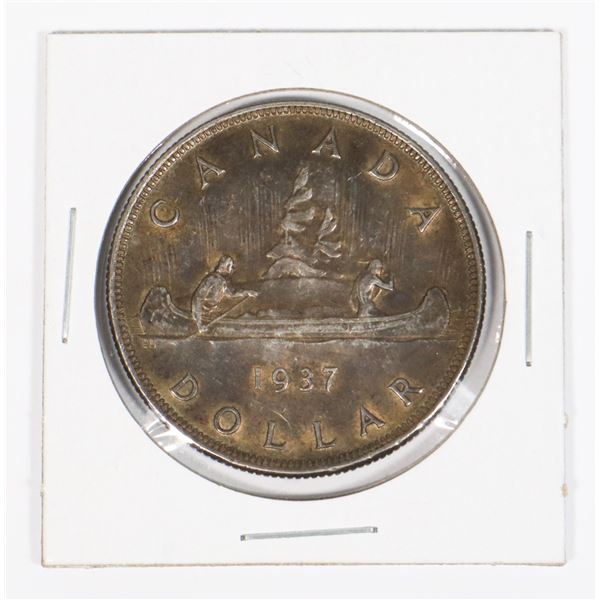#47 1937 CANADIAN VOYAGEUR SILVER DOLLAR $1 COIN