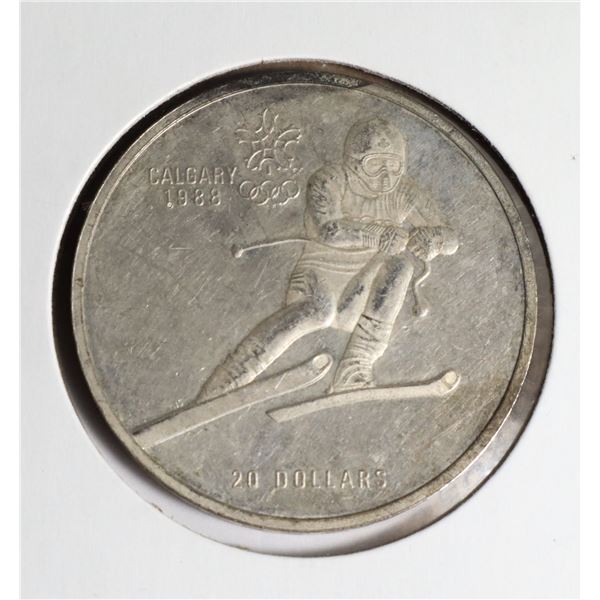 #52 1988 CANADIAN TWENTY DOLLAR SILVER COIN  ZEUS