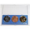 Image 1 : #127 TRAVEL ALBERTA CANADA 3 COIN TOKEN SET 1980