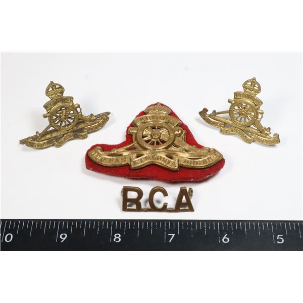 #248 WW2 ROYAL CANADIAN ARTILLERY CAP BADGE SET