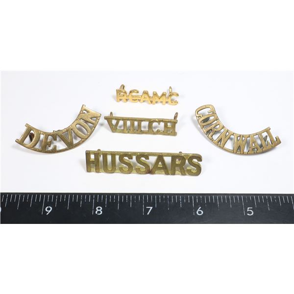 #252 WW2 ASSORTED CANADA BRITISH SHOULDER TITLES