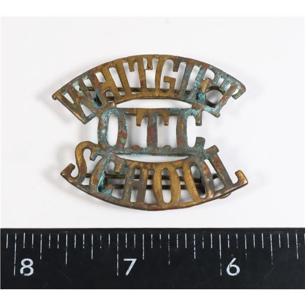 #253 WW1 WHITGIET OTC SCHOOL SHOULDER TITLE