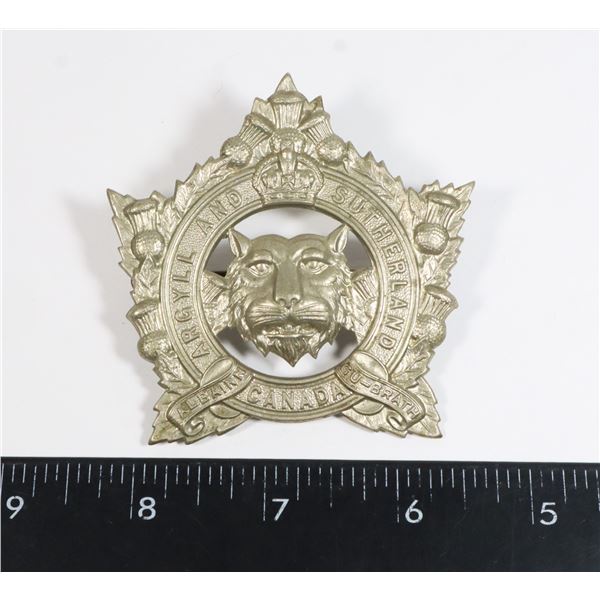 #256 WW2 CANADA CAP BADGE ARGYLL AND SUTHERLAND