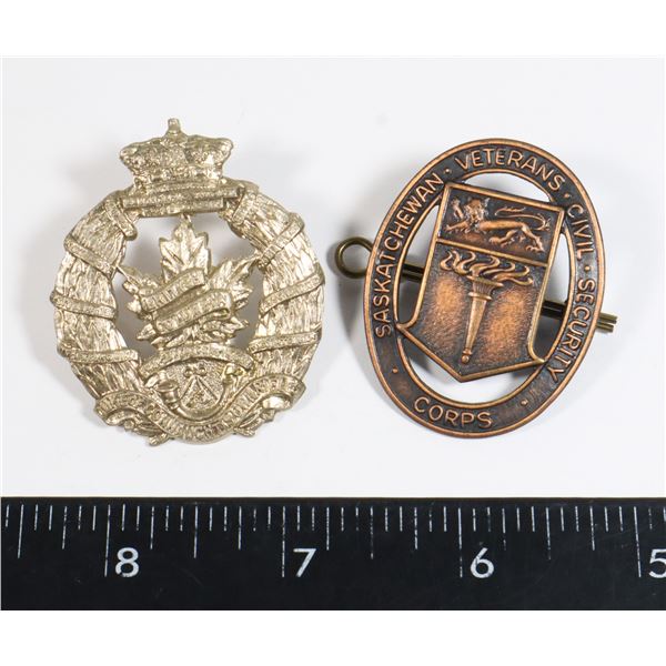 #261 2 WW2 CANADA CAP BADGES BRITISH COLUMBIA