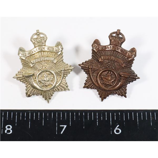 #267 WW2 CANADIAN HALIFAX RIFLES COLLAR BADGES