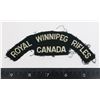 Image 1 : #330 CANADIAN ROYAL WINNIPEG RIFLES CLOTH TITLE