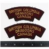 Image 1 : #332  BRITISH COLUMBIA DRAGOONS SHOULDER TITLES