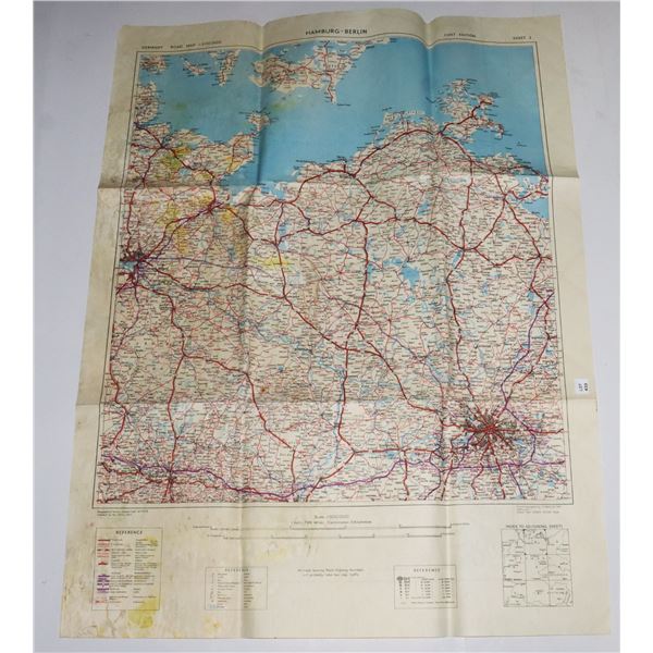 #433 WW2 BRITISH 1944 MILITARY BERLIN MAP  33X32