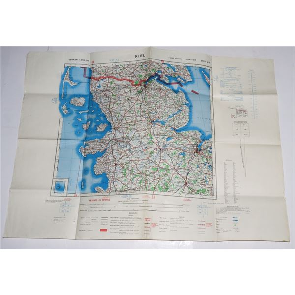 #434  WW2 BRITISH MILITARY MAP KIEL GERMANY  35X32