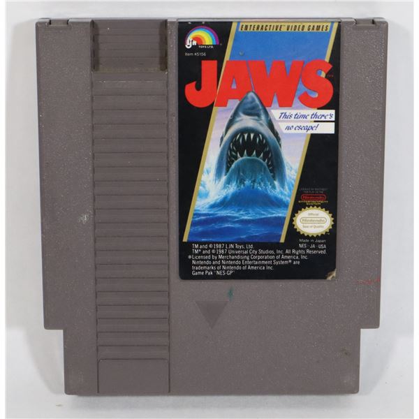 #445  NINTENDO NES GAME JAWS TESTED & WORKING!