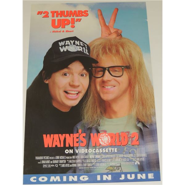 #601 CULT MOVIE POSTER WAYNE'S WORLD 2 1993