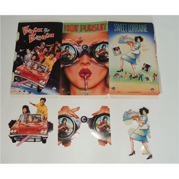 #675 THREE MOVIE DISPLAY 1987 3D VHS STORE STANDUP