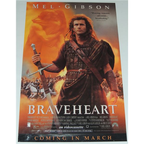 #701 MOVIE POSTER BRAVEHEART 1995 MEL GIBSON