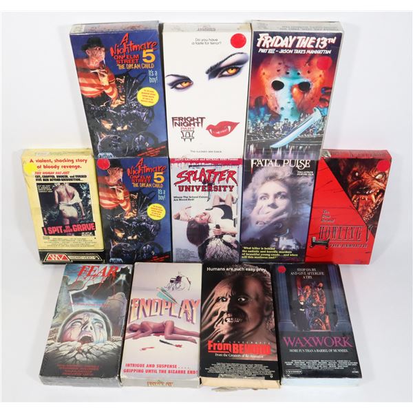 #729 LOT OF VHS TAPE BOXES ONLY HORROR FRIDAY THE