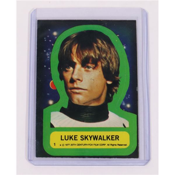 #754  1977 STAR WARS TOPPS CARD STICKER #1 LUKE