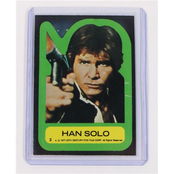 #755 1977 STAR WARS TOPPS CARD HAN SOLO #3
