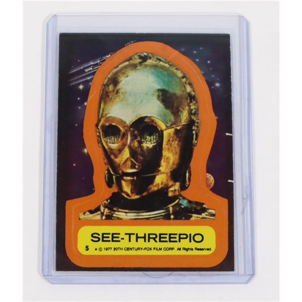 #757 1977 STAR WARS TOPPS CARD SEE-THREEPIO #5