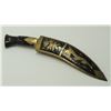 Image 3 : #827 VINTAGE KUHKRI KNIFE W/ BRASS DESIGNS +SHEATH