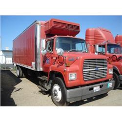 FORD AEROMAX L8000 S/A REEFER TRUCK, s/n 1FDXR82E8RVA24246:
