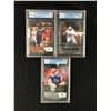 Image 1 : LOT OF 3 2021-22 PANINI  FOOTBALL ROOKIE CARDS (GREAT CANADIAN GRADING COA 9-9.5)