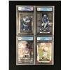Image 1 : LOT OF 4 2020-22 PANINI FOOTBALL CARDS (GREAT CANADIAN GRADING COA 9-9.5)