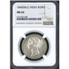Image 1 : India, 1840(B&C), Victor Silver 1 Rupee, NGC MS62.