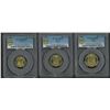 Image 1 : Macau, 1982 & 88, lot of 3, 50/ 20/ 10 Avos, PCGS MS65/ MS66 & MS66.
