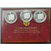 Image 1 : Hong Kong, 1997, 3 pcs of Reunificaton of Hong Kong Sovereign 97 Commemorative Silver Plaque .