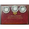 Image 2 : Hong Kong, 1997, 3 pcs of Reunificaton of Hong Kong Sovereign 97 Commemorative Silver Plaque .
