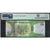 Image 2 : Cayman Islands, 2014, 5 Dollars, D/2 000449. PMG 67EPQ. Low Serial Number.