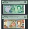 Image 1 : Cayman Islands, Lot of 2, 1998 & 2001, 100 Dollars & 50 Dollas with Same Serial Number: C/1 001509. 