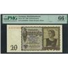 Image 1 : Germany, 1939, 20 Reichsmark, L01558854. PMG 66EPQ.