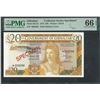 Image 1 : Gibraltar, 1975, 20 Pounds, Collector Series Specimen, *002299, PMG 66EPQ. Pairs S/N.