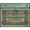 Image 1 : China, HK & Shanghai Banking Corp. 1923, 5 Dollars, 647662. PMG 25. Foreign Substance.