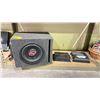 Image 1 : SHELF OF DD AUDIO 10" SUBWOOFER WITH SONY XPLOD AMPLIFIER, PIONEER 500W AMPLIFIER & ALPINE V-POWER
