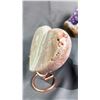 Image 2 : 6" X 5" RARE PINK AMETHYST HEART ON STAND $2200.00