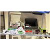 Image 1 : SHELF OF ASSORTED MODEL TRAIN ACCESSORIES INCLUDING; TRACKS, CONTROLLERS, DECOR & MORE