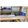 Image 3 : SHELF OF ASSORTED ITEMS INCLUDING; LEVEL, PRY BARS, BATTERY CHARGER & MORE