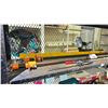 Image 2 : SHELF OF ASSORTED ITEMS INCLUDING; NAILER, LEVEL & ASSORTED CLAMPS