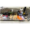 Image 2 : SHELF OF ASSORTED ITEMS INCLUDING; PAINT BRUSHES, DRILL BITS, HANDSAWS & MORE