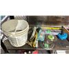 Image 3 : SHELF OF ASSORTED ITEMS INCLUDING; CIRCULAR SAW, SAW BLADES, KNEE PADS & MORE
