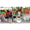 Image 3 : SHELF OF ASSORTED COLLECTIBLES INCLUDING; SNAP-ON CUPS, CN TOWER COCKTAIL MIXERS, CANDY BOWLS &