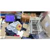 Image 2 : PALLET OF ASSORTED ITEMS INCLUDING; SMALL BIRD CAGE, CHILD SIZE WOODEN ROCKING CHAIR AND MORE